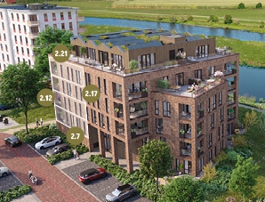 De Vechtvliet, Appartement type A04 (verdieping 1-2-3-4), bouwnummer: 2.21, Hardenberg
