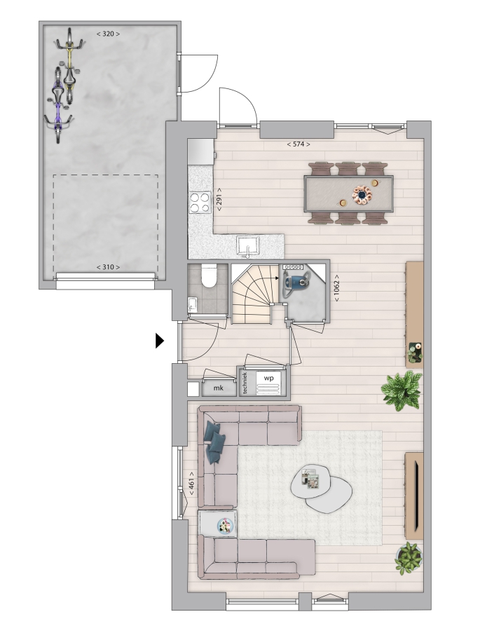 De Driehoek, Twee-onder-één-kapwoning, bouwnummer: 45, Meerstad