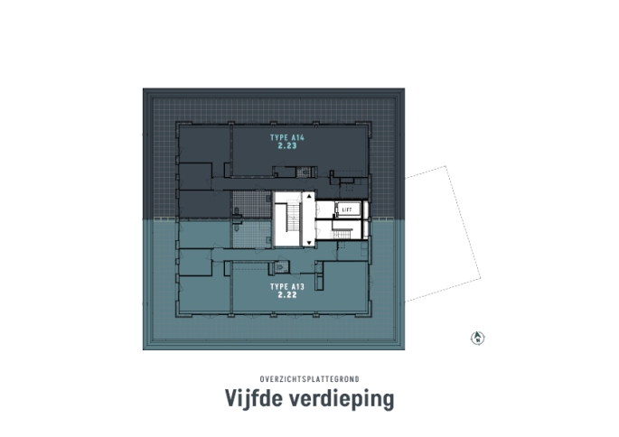 De Vechtvliet, Appartement type A13-penthouse (verdieping 5), Hardenberg