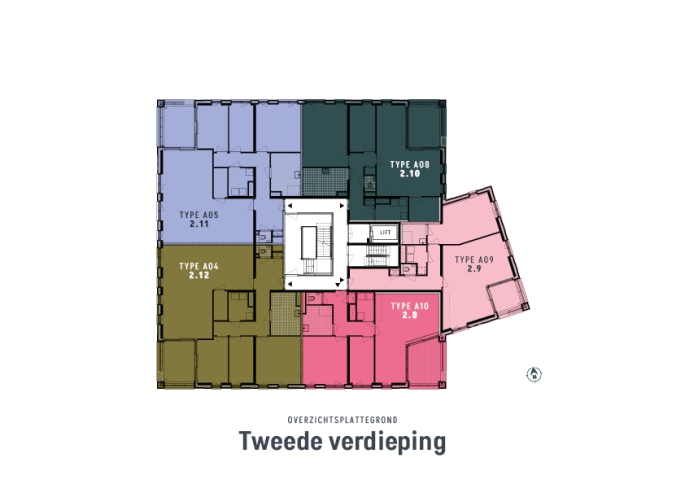 De Vechtvliet, Appartement type A10 (verdieping 2-3), Hardenberg