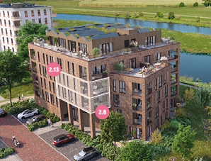 De Vechtvliet, Appartement type A10 (verdieping 2-3), Hardenberg