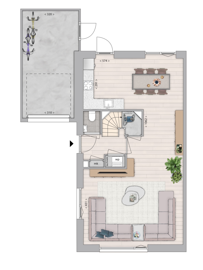 De Driehoek, Twee-onder-één-kapwoning, bouwnummer: 41, Meerstad