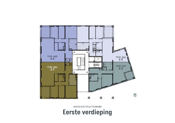 De Vechtvliet, Appartement type A04 (verdieping 1-2-3-4), Hardenberg